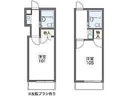 レオパレスハーモニーハイツ川崎 1Kの間取図画像