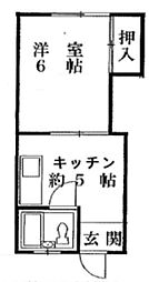 コーポエンダ 1階1Kの間取り