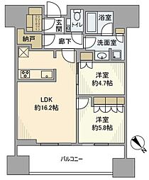 麻布台ヒルズレジデンスB棟 2005 20階2LDKの間取り