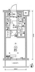 SKYCOURT品川パークサイド3 1Kの間取図画像