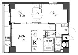 S-RESIDENCE東日暮里 2LDKの間取図画像