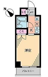 ポルタオーレア 1階1Kの間取り