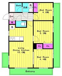 ブランネージュ多摩川 3LDKの間取図画像