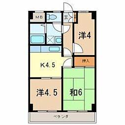 アーネスト・ハイライズ 3Kの間取図画像