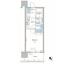 ルフォンプログレ滝野川 11階1Kの間取り