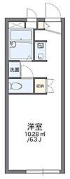 レオパレスエントピア 2階1Kの間取り