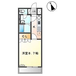 エンジェリックスマイル 1Kの間取図画像