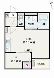Jack urasatoIV 1LDKの間取図画像