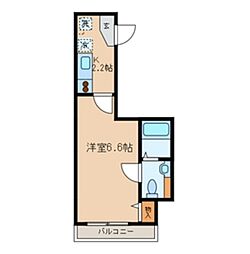 プレジオ南大塚 3階1Kの間取り