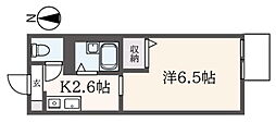ディアコート 1Kの間取図画像