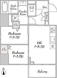 ルミーク文京湯島 14階2DKの間取り