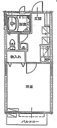 メゾンソレイユ 1Kの間取図画像