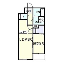 St.Residence七道 2階1LDKの間取り