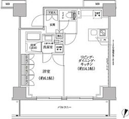 パークハビオ渋谷本町レジデンス 1LDKの間取図画像
