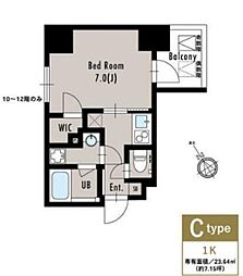 アルティザ五反田 3階1Kの間取り