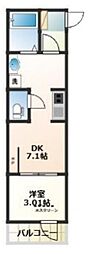 Grand Foret 3階1DKの間取り