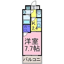 多摩都市モノレール 大塚・帝京大学駅 徒歩11分の賃貸マンション 5階1Kの間取り