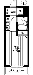 クレセントコート柏 ワンルームの間取図画像