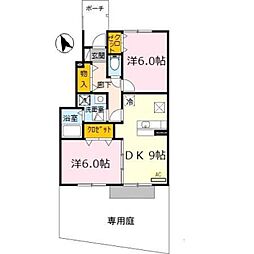 南海線 紀ノ川駅 徒歩13分の賃貸アパート 1階2DKの間取り
