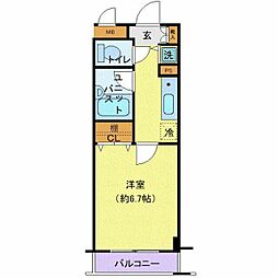 シンシア日本橋新川 1Kの間取図画像