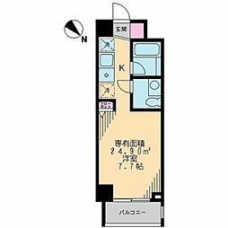 ハーモニーコート西鶴間 1Kの間取図画像