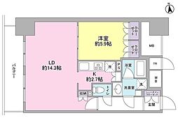 スタイリオ品川中延 8階1LDKの間取り