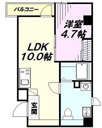 GRACE HILL Akebono 5階1LDKの間取り