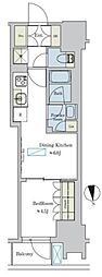 ブリリアイスト浅草 1DKの間取図画像
