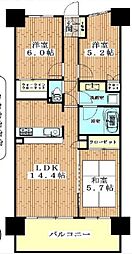 ロータリーパレスくぬぎ山 3LDKの間取図画像