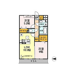 TD西ノ前 2LDKの間取図画像