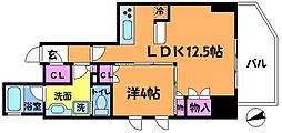 プレミスト調布駅前ブリリアントプレイス 1LDKの間取図画像
