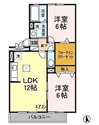 ロビンストリーム 1階2LDKの間取り