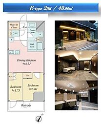 レジディア中目黒III 12階2DKの間取り