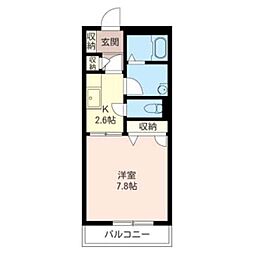 ＬＩＢＥＲＡ宮崎台　II 3階1Kの間取り