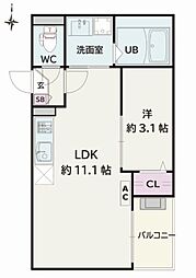 Jack atsutakoshinV 1LDKの間取図画像