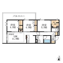 ジャンヴィエ・ルナ 3LDKの間取図画像
