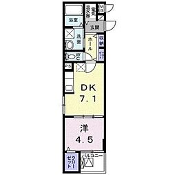クレメントハウス 1DKの間取図画像