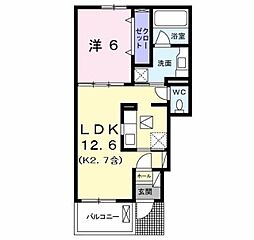 レスポワール 1階1LDKの間取り