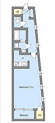 上池台ゼルコバマンション ワンルームの間取図画像