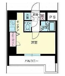 スカイコート神田第3 9階ワンルームの間取り