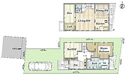 梅丘戸建て 2LDKの間取り