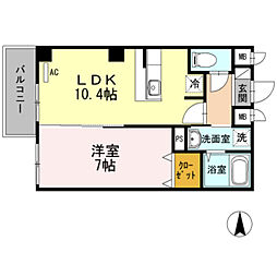 エスト四つ木 2階1LDKの間取り