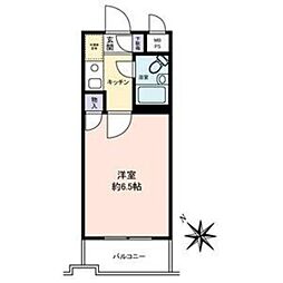 ワコーレリバーサイド多摩川2 1Kの間取図画像
