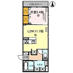 プラザシャルム 1LDKの間取図画像
