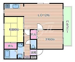 グリーンハイツ万博公園2 2LDKの間取図画像