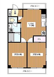 ロイヤルコーポ高島平 2LDKの間取図画像