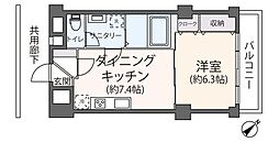 赤坂檜町レジデンス 1DKの間取図画像