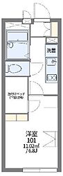 レオパレス新浜 1Kの間取図画像