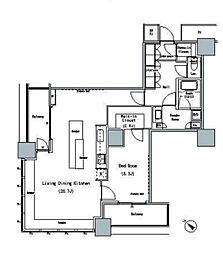 ザ・東京タワーズミッドタワー 11階1LDKの間取り
