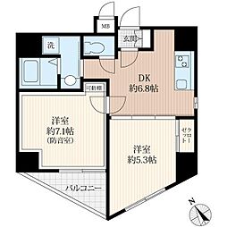 ラシクラス麹町 10階2DKの間取り